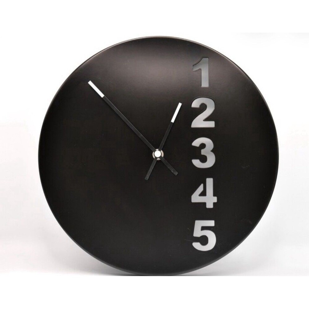 *READ* Vintage 1999 Ikea FEJS Wall Clock: Black Steel with Cutout Numbers